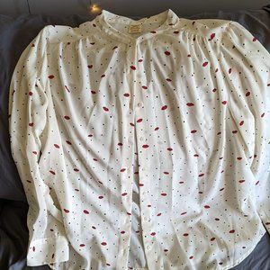 Women's "Lip Print" button down shirt